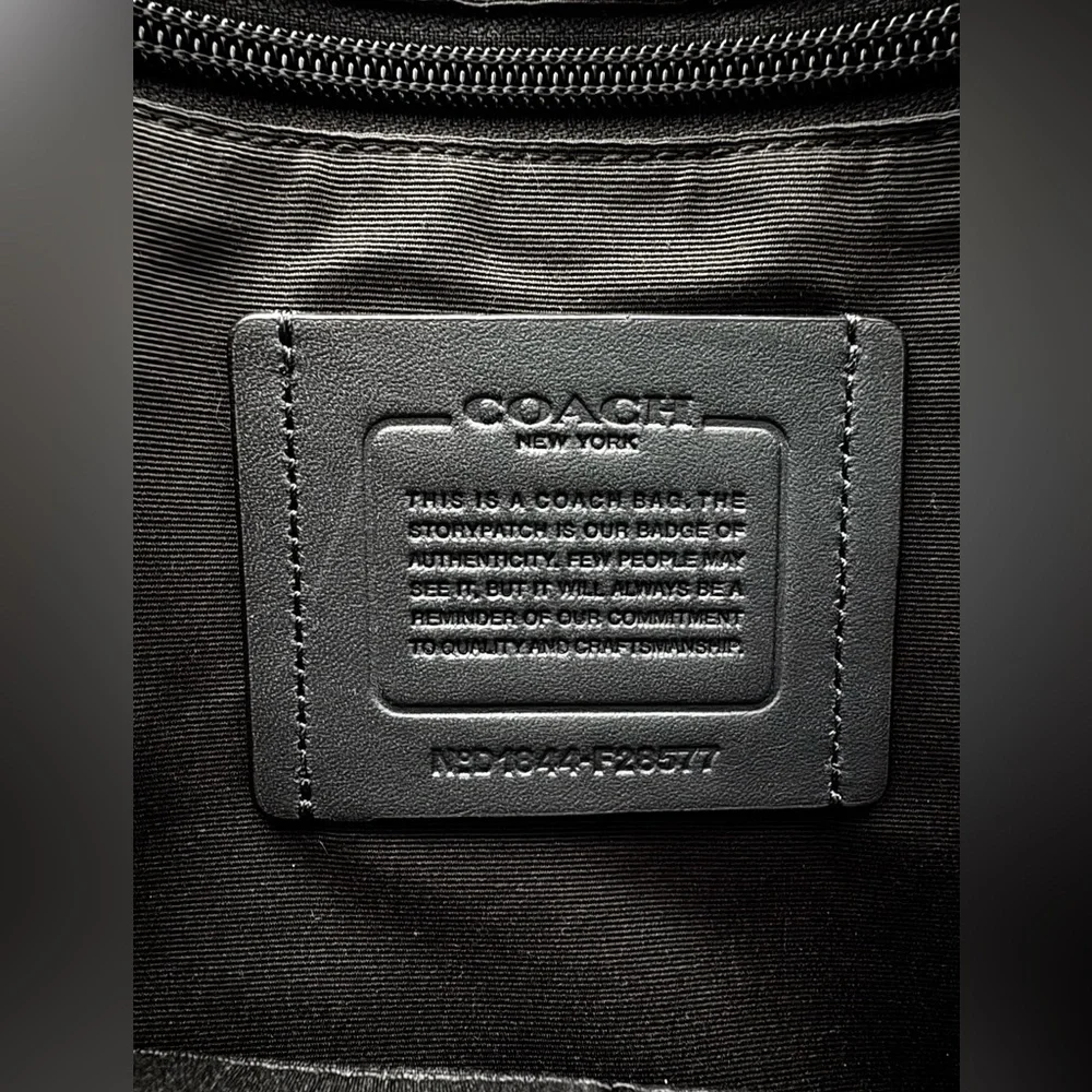 Coach Charles Messenger Bag Signature Leather Midnight Navy